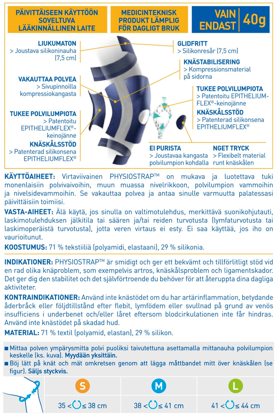 Epitact PHYSIOstrap™ Medical Knästöd